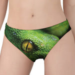 Green Tree Python Snake Print Women's Panties