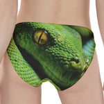 Green Tree Python Snake Print Women's Panties