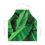 Green Tropical Banana Palm Leaf Print Adjustable Apron