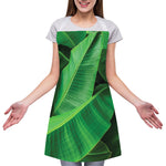 Green Tropical Banana Palm Leaf Print Adjustable Apron