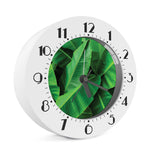 Green Tropical Banana Palm Leaf Print Alarm Clock