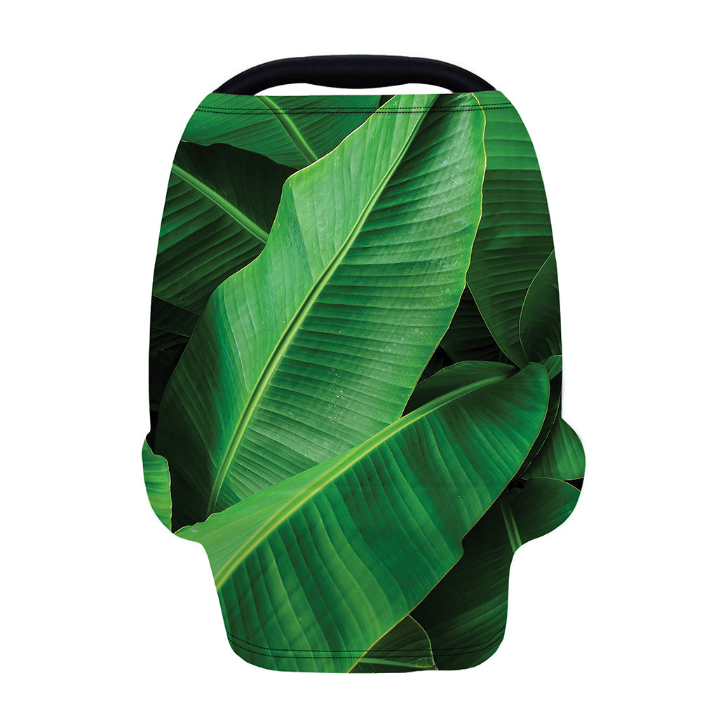 Green Tropical Banana Palm Leaf Print Baby Seat Cover