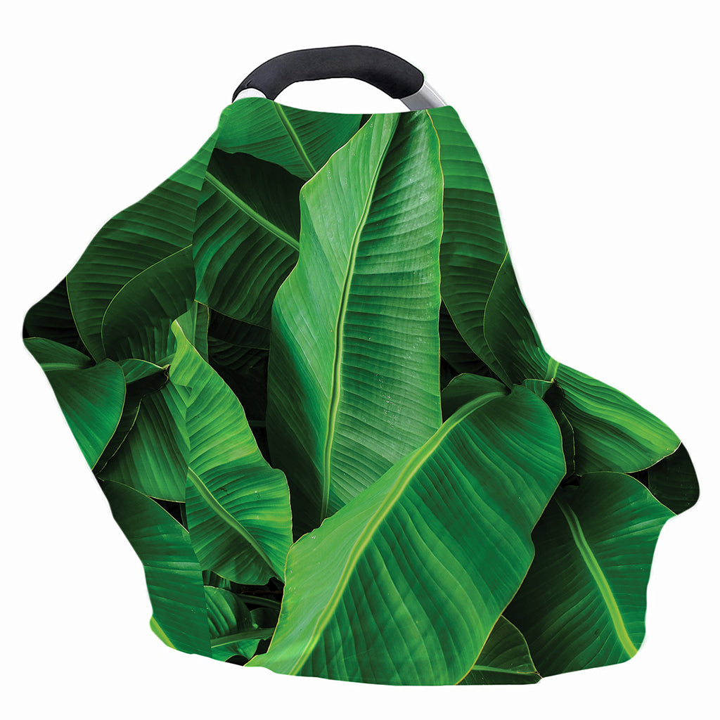 Green Tropical Banana Palm Leaf Print Baby Seat Cover
