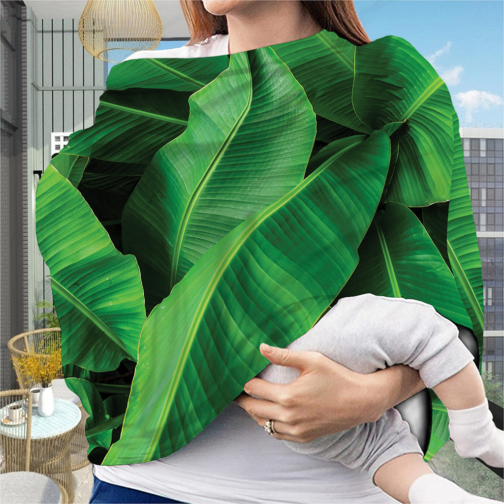 Green Tropical Banana Palm Leaf Print Baby Seat Cover
