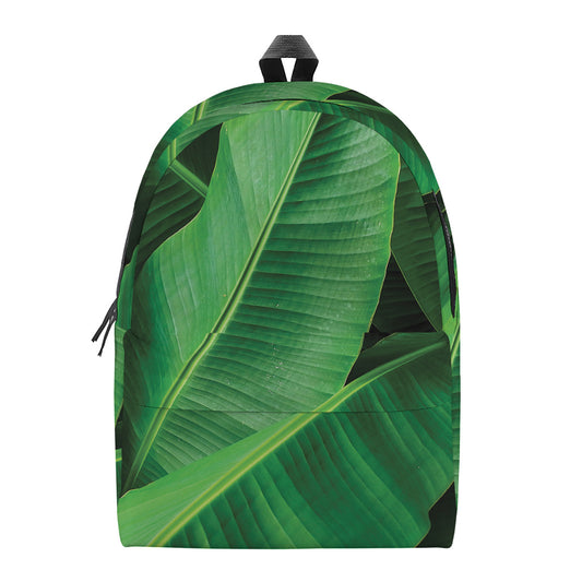 Green Tropical Banana Palm Leaf Print Backpack