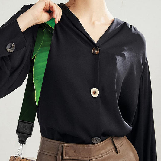 Green Tropical Banana Palm Leaf Print Bag Strap