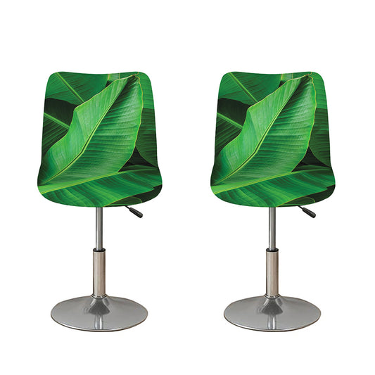 Green Tropical Banana Palm Leaf Print Bar Stool Covers