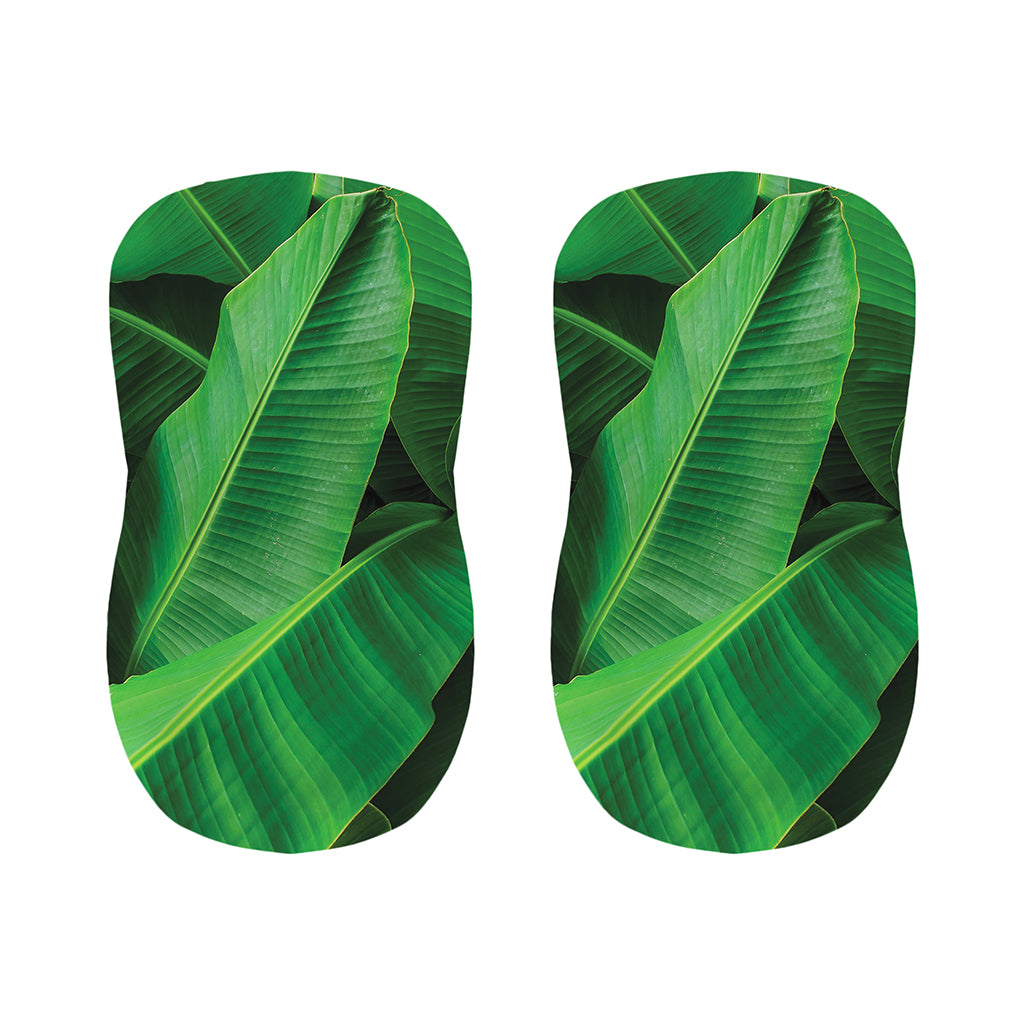 Green Tropical Banana Palm Leaf Print Bar Stool Covers