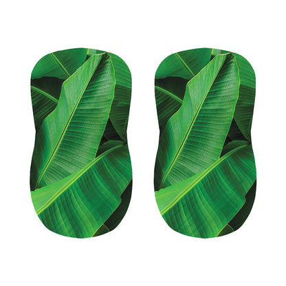 Green Tropical Banana Palm Leaf Print Bar Stool Covers