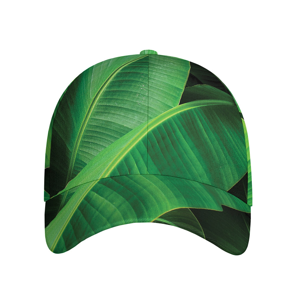 Green Tropical Banana Palm Leaf Print Baseball Cap