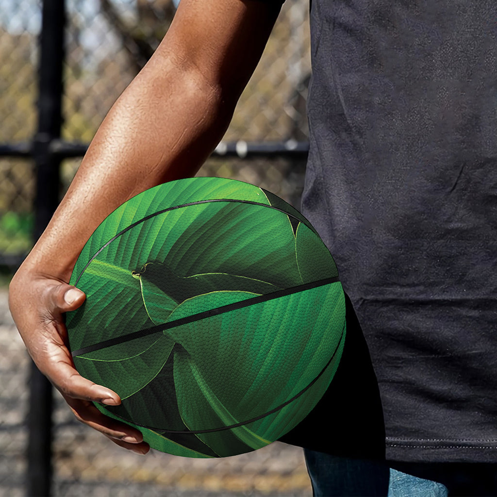 Green Tropical Banana Palm Leaf Print Basketball