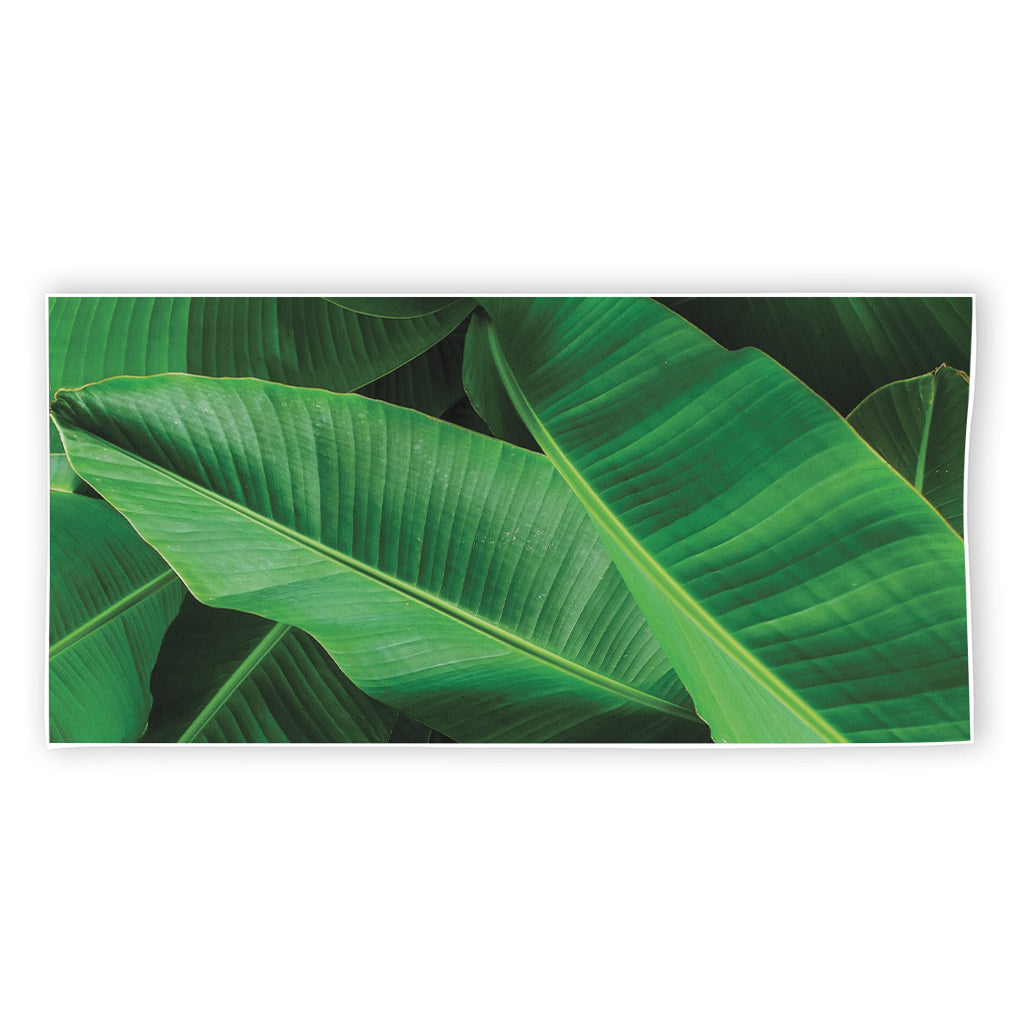 Green Tropical Banana Palm Leaf Print Beach Towel