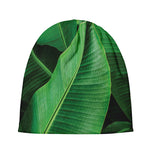 Green Tropical Banana Palm Leaf Print Beanie