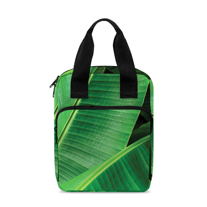 Green Tropical Banana Palm Leaf Print Bible Tote Bag
