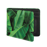 Green Tropical Banana Palm Leaf Print Bifold Wallet