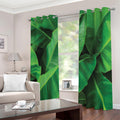 Green Tropical Banana Palm Leaf Print Dimout Grommet Curtains