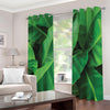 Green Tropical Banana Palm Leaf Print Blackout Grommet Curtains