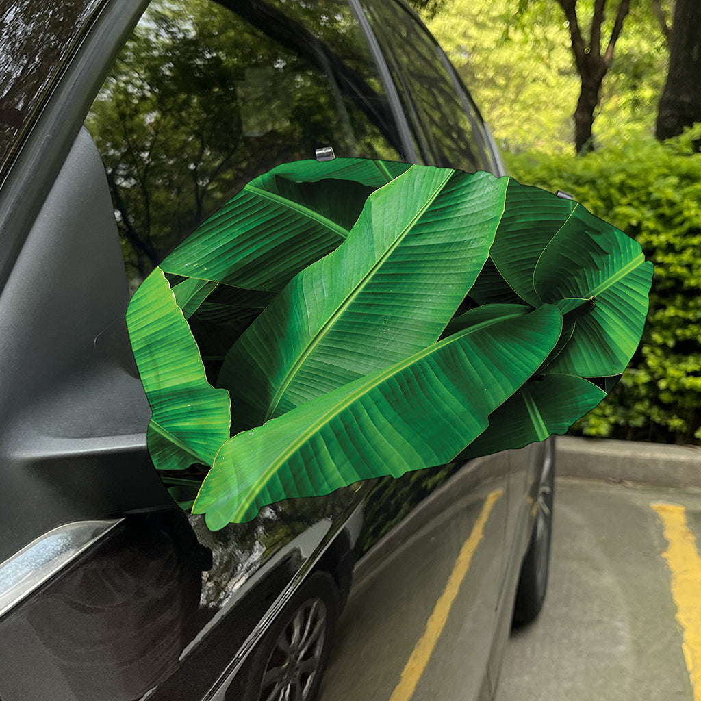 Green Tropical Banana Palm Leaf Print Car Side Mirror Covers