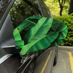 Green Tropical Banana Palm Leaf Print Car Side Mirror Covers