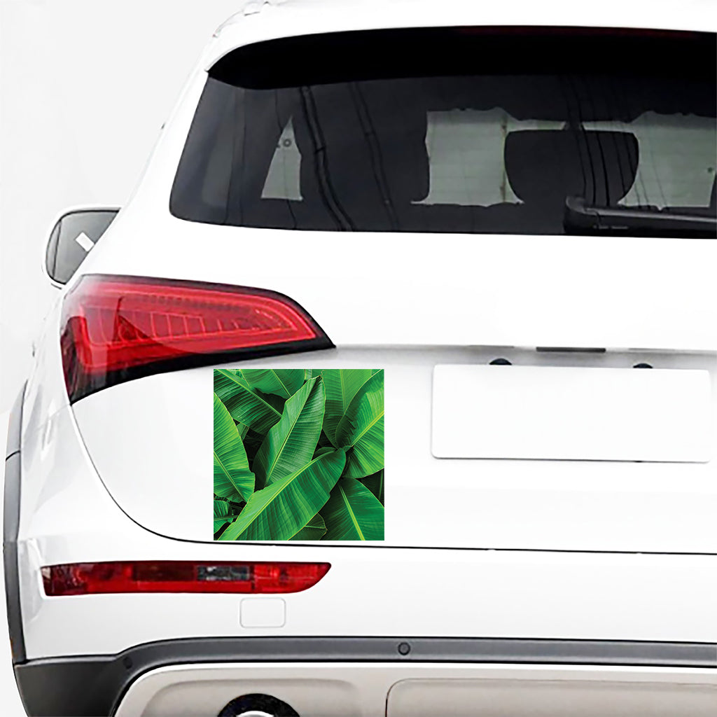 Green Tropical Banana Palm Leaf Print Car Sticker