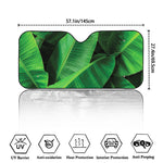 Green Tropical Banana Palm Leaf Print Car Windshield Sun Shade