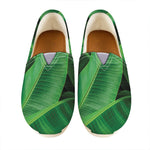 Green Tropical Banana Palm Leaf Print Casual Shoes