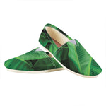 Green Tropical Banana Palm Leaf Print Casual Shoes