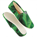 Green Tropical Banana Palm Leaf Print Casual Shoes