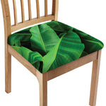 Green Tropical Banana Palm Leaf Print Chair Cushion Cover
