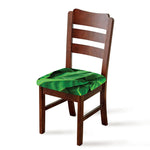 Green Tropical Banana Palm Leaf Print Chair Cushion Cover