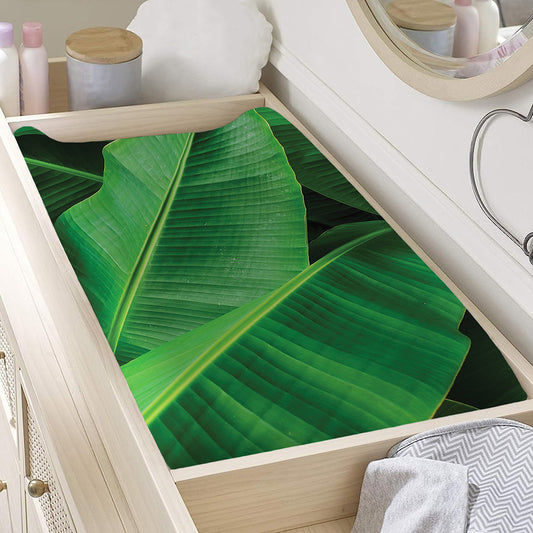 Green Tropical Banana Palm Leaf Print Changing Pad Cover