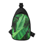 Green Tropical Banana Palm Leaf Print Chest Bag