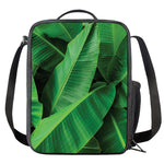 Green Tropical Banana Palm Leaf Print Crossbody Lunch Bag