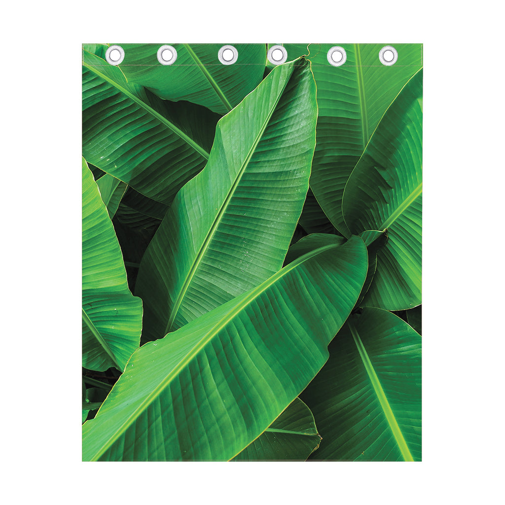 Green Tropical Banana Palm Leaf Print Curtain