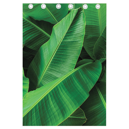 Green Tropical Banana Palm Leaf Print Curtain