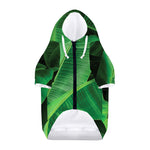 Green Tropical Banana Palm Leaf Print Dog Zip Up Hoodie
