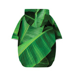 Green Tropical Banana Palm Leaf Print Dog Zip Up Hoodie