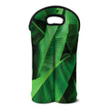 Green Tropical Banana Palm Leaf Print Double Neoprene Wine Tote
