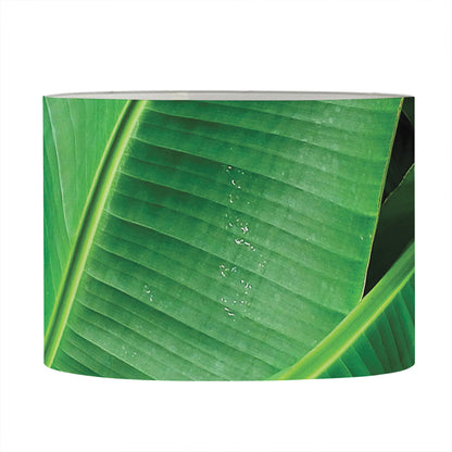 Green Tropical Banana Palm Leaf Print Drum Lamp Shade