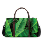 Green Tropical Banana Palm Leaf Print Duffle Bag
