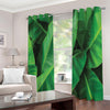 Green Tropical Banana Palm Leaf Print Extra Wide Grommet Curtains