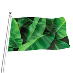 Green Tropical Banana Palm Leaf Print Flag