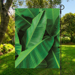 Green Tropical Banana Palm Leaf Print Garden Flag