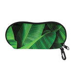 Green Tropical Banana Palm Leaf Print Glasses Case