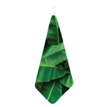 Green Tropical Banana Palm Leaf Print Hand Towel
