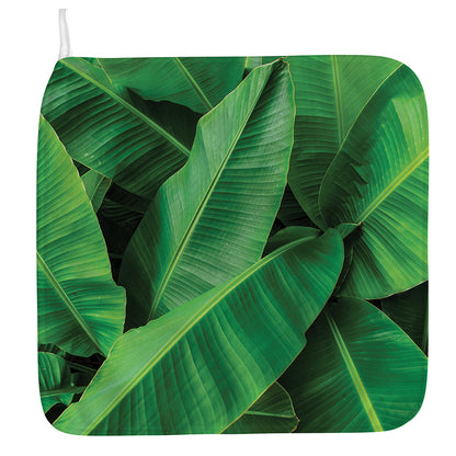 Green Tropical Banana Palm Leaf Print Hand Towel