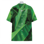 Green Tropical Banana Palm Leaf Print Hawaiian Shirt