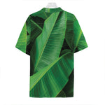 Green Tropical Banana Palm Leaf Print Hawaiian Shirt