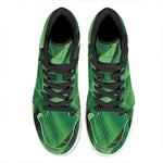 Green Tropical Banana Palm Leaf Print High Top Leather Sneakers