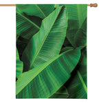 Green Tropical Banana Palm Leaf Print House Flag